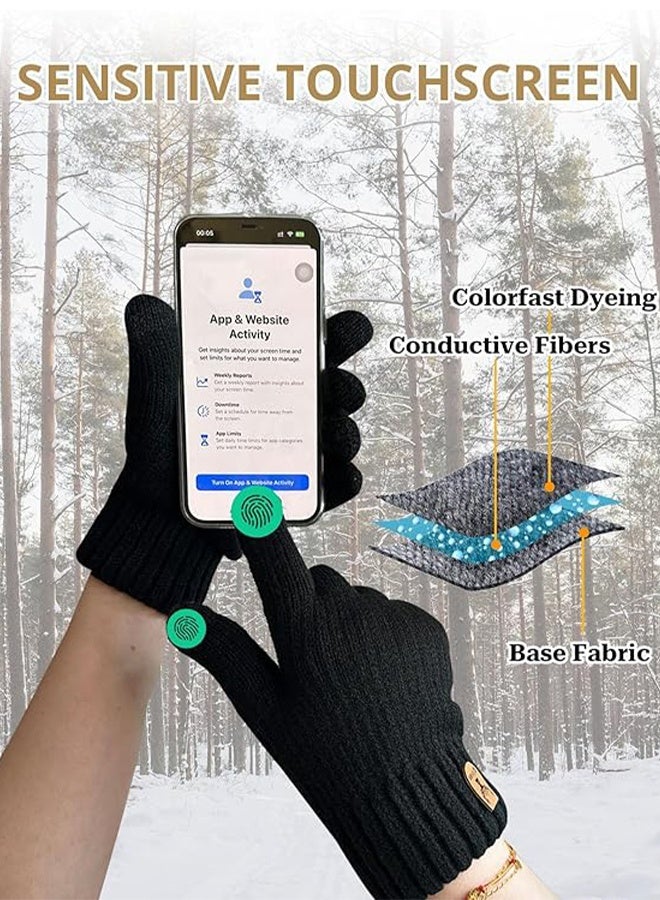 Winter Thermal Gloves Upgraded Touch Screen Warm Fleece Lining for Cold Weather for Men Women - Image 3